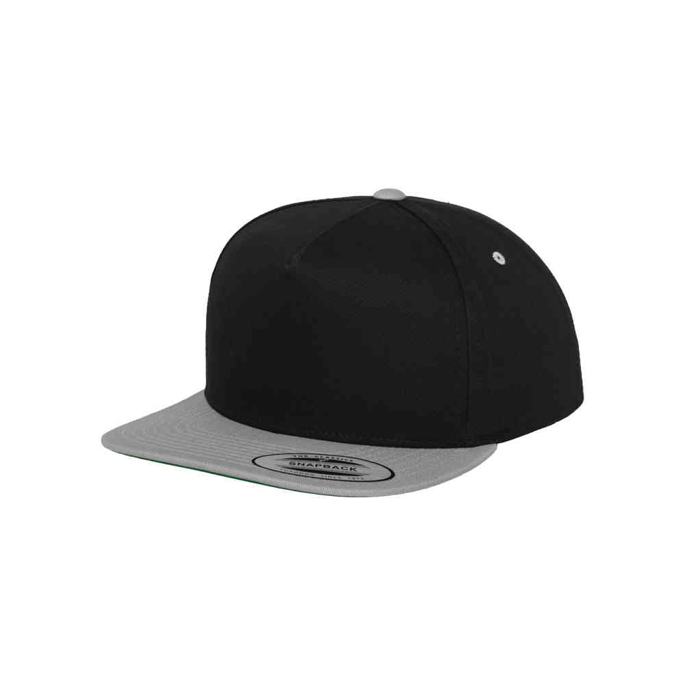 Flexfit - Classic 5 Panel Snapback blk/silver one size Snapback Pet - Zwart